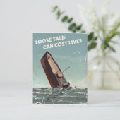 Lose Talk Cost Lives WW2 Poster Postkarte (Stehend Vorderseite)