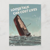 Lose Talk Cost Lives WW2 Poster Postkarte (Vorderseite)