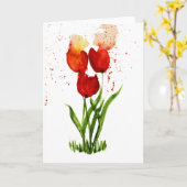 Lose Wasserfarben Tulips ~ Leere Innenseite Karte (Gelbe Blume)