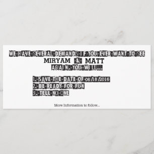 Lösegeld-Anmerkung - Save the Date