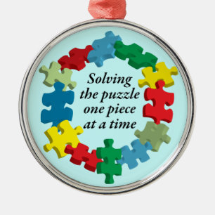 Lösen der Puzzlespiel-… blauen Verzierung Ornament Aus Metall