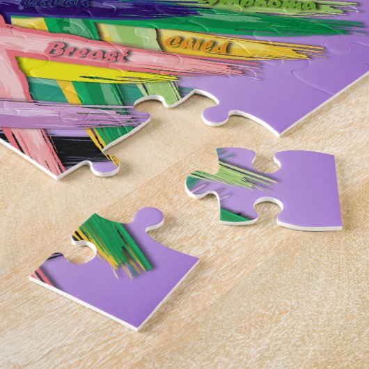 Lösen Sie das Krebs-Bewusstseins-Band-Puzzlespiel Puzzle (Seite)
