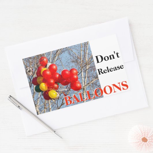 Lösen Sie keine BALLOONS Rechteckiger Aufkleber (Umschlag)