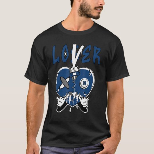 Loser  Drip Blue Heart Matching For Men Women Blue T-Shirt (Vorderseite)