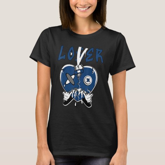 Loser Drip Blue Heart Matching For Men Women Blue T-Shirt (Vorderseite)