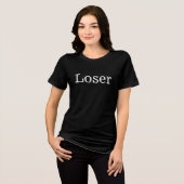 Loser Funny Minimalist Statement T-Shirt Tri-Blend Shirt (Vorderseite voll)