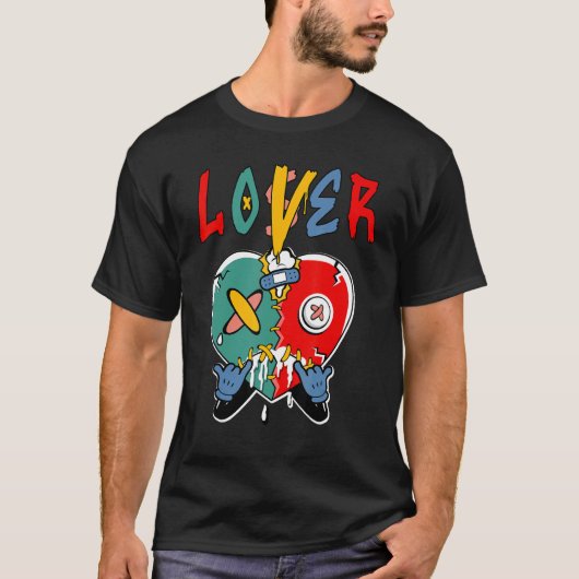 Loser Heart Dripping Multi 1s Matching T-Shirt (Vorderseite)