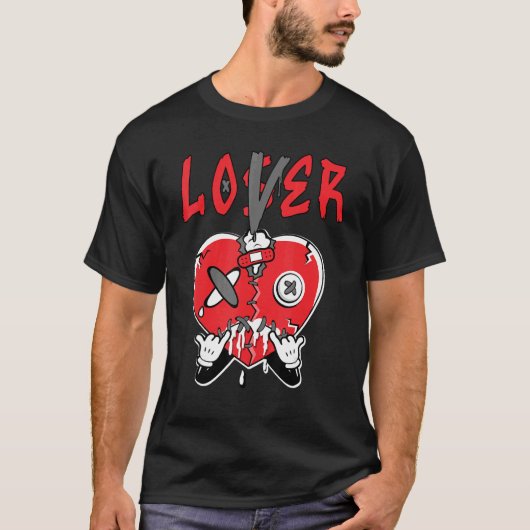 Loser Heart Dripping Retro Infrared 4s Matching T-Shirt (Vorderseite)