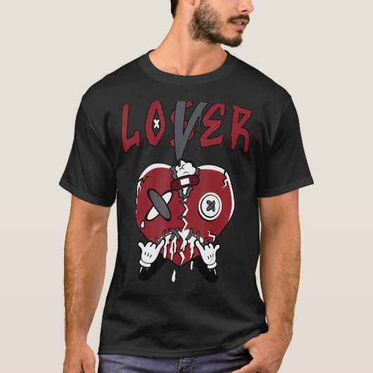 Loser Heart Dripping Streetwear Red Flint 13s Mat T-Shirt (Vorderseite)