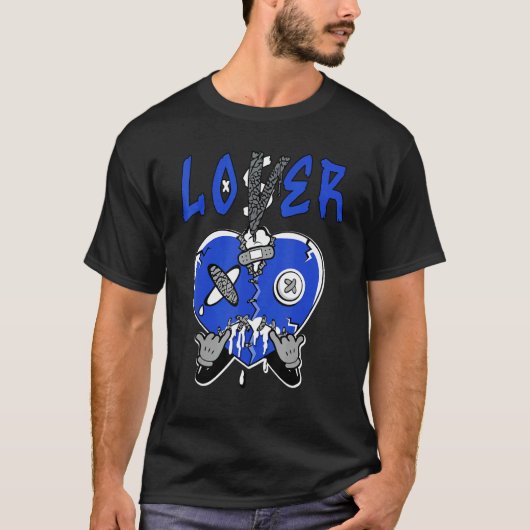 Loser Heart Dripping True Blue 1s Matching T-Shirt (Vorderseite)