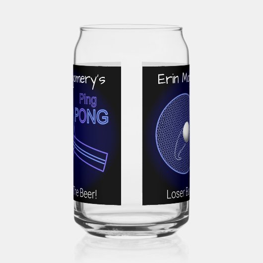 Loser kauft das Bier! Ping Pong Fun Beer Dosenglas (Rechts)