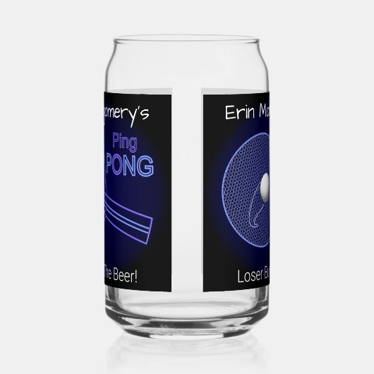 Loser kauft das Bier! Ping Pong Fun Beer Dosenglas (Links)