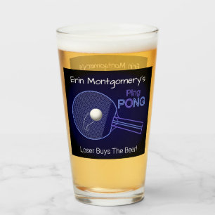 Loser kauft das Bier! Ping Pong Fun Pint Beer Glas