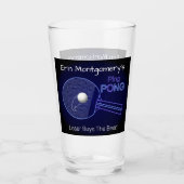 Loser kauft das Bier! Ping Pong Fun Pint Beer Glas (Vorderseite)