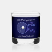 Loser kauft den Stiefel! Ping Pong Fun Rocks Whiskyglas (Rückseite)