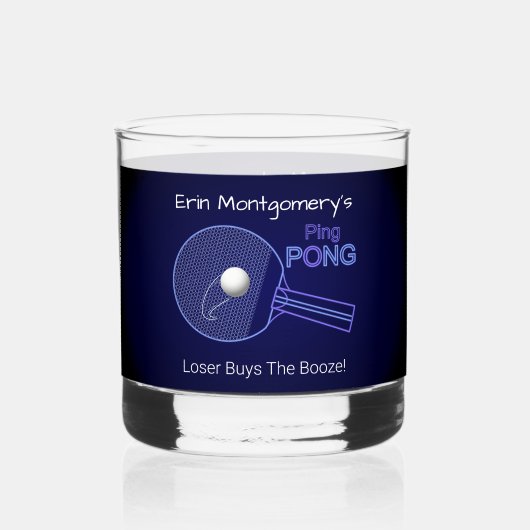 Loser kauft den Stiefel! Ping Pong Fun Rocks Whiskyglas (Rückseite)