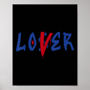 Loser Lover Tropfen T-Shirt Blauer Farbton Seltene Poster