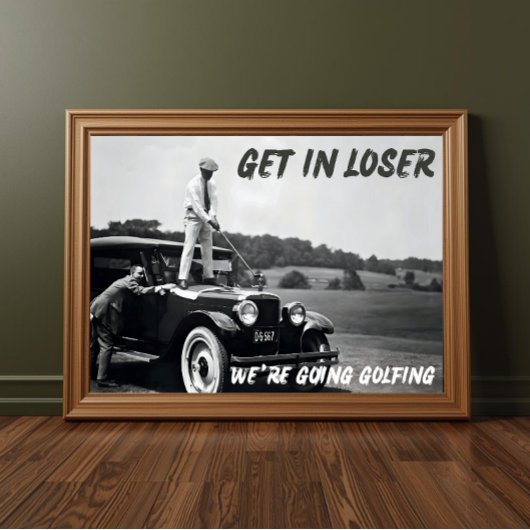 Loser Print, Funny Retro Golf Foto, Herren Poster