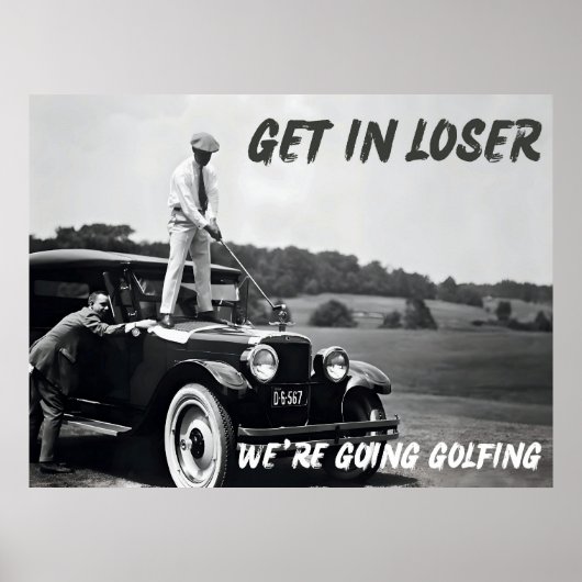 Loser Print, Funny Retro Golf Foto, Herren Poster (Vorne)