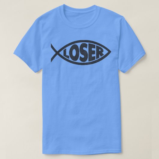 Loser Slacker 90er Jesus fischen Schwarz T-Shirt (Design vorne)