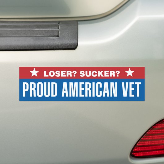 Loser? Sucker? Proud American Vet Autoaufkleber (Auf Auto)