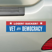 Loser? Sucker? Veteran für Demokratie Autoaufkleber (Auf Auto)