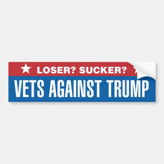 Loser? Sucker? Veteranen gegen Trump Autoaufkleber (Vorne)