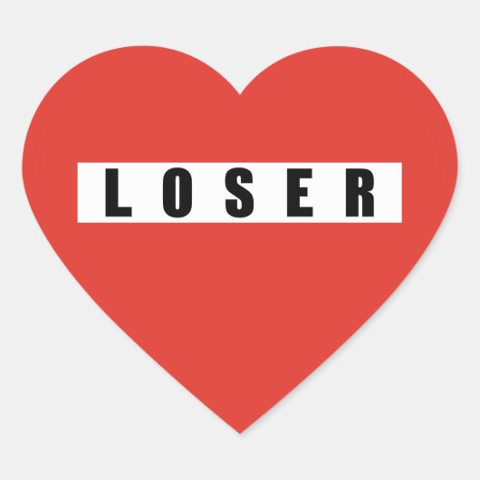 LOSER Verbotszeichen Herz-Aufkleber (Vorderseite)
