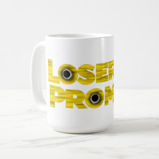 Loser's Promise Logo Design auf einer Kaffeetasse (Vorderseite Links)