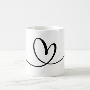 Loses Herzdesign, lässiges, handgezeichnet Gefühl  Kaffeetasse