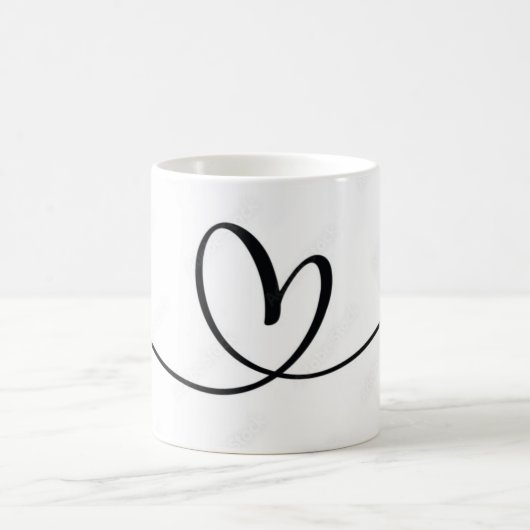 Loses Herzdesign, lässiges, handgezeichnet Gefühl  Kaffeetasse (Mittel)