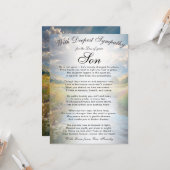 Losing a Son Memorial  Karte (Vorderseite/Rückseite Beispiel)