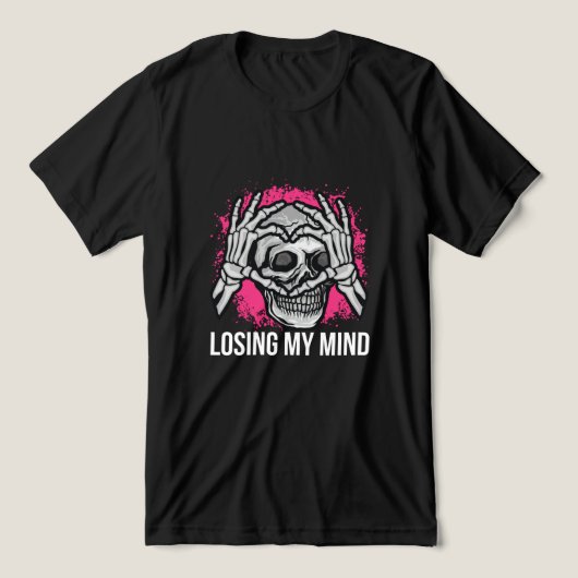 Losing My Mind Skull Graphic Tri-Blend Shirt (Design Vorderseite)
