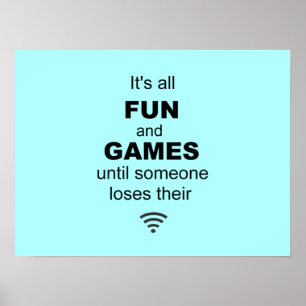 Losing WiFi Internet Poster - Light Blue