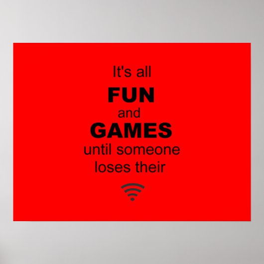 Losing WiFi Internet Poster - Rot (Vorne)