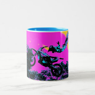 Loslassen - Freestyle Motocross Stunt Zweifarbige Tasse