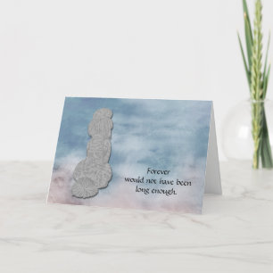 Loss der White Poodle Condolence Sympathy Card Feiertagskarte