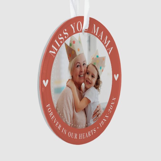 Loss Keepake Foto Modernes Ornament (Vorderseite)