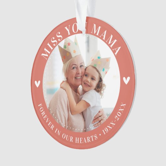 Loss Keepake Foto Modernes Ornament (Vorderseite)