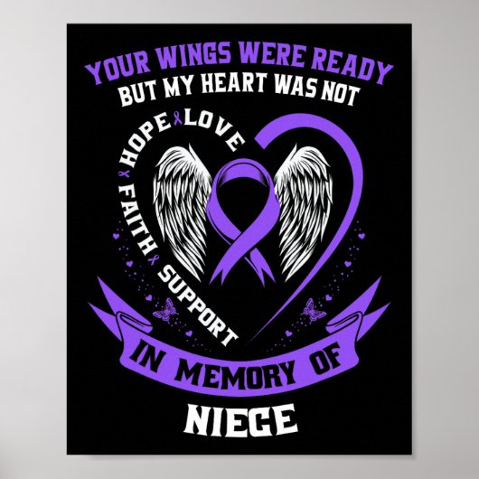 Loss Niece Overdose Awareness Day Items Addiction  Poster (Vorne)
