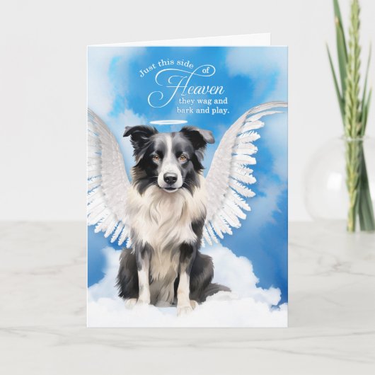 Loss of a Dog Border Collie Angel Pet Sympathy Karte (Vorderseite)