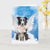 Loss of a Dog Border Collie Angel Pet Sympathy Karte (Gelbe Blume)