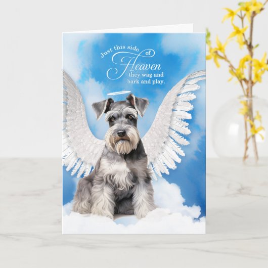 Loss of a Dog Schnauzer Angel Pet Sympathy Karte (Gelbe Blume)