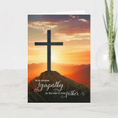 Loss of a Father Sympathy Sunset Cross Mountains Karte (Vorderseite)