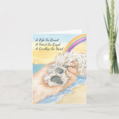 Loss of Dog Paw being Held By Hand With Rainbow Karte (Vorderseite)