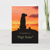 Loss of Dog Pet Sympathy Sunset Memorial Karte (Vorderseite)