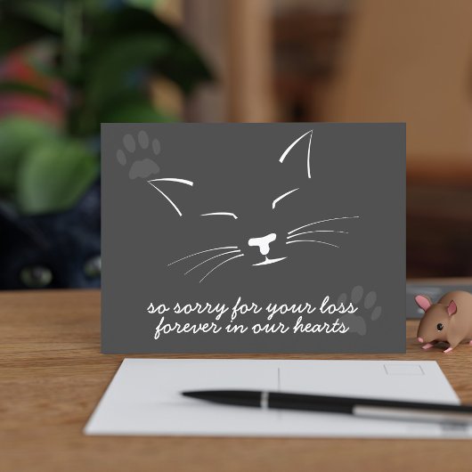 Loss of Pet Cat Forever in our Hearts Sympathy Postkarte