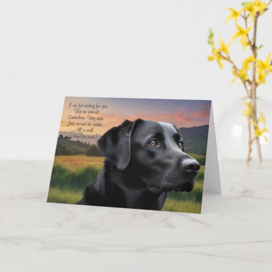 Loss of Pet Dog (Black Lab) Custom Sympathy Card Karte (Gelbe Blume)