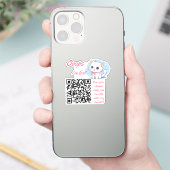 Lost and Found QR sticker Fluffy Pink  (Telefon)