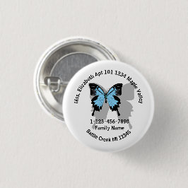Lost Blue Backbutterfly Family Zuhause-Adresse Button
